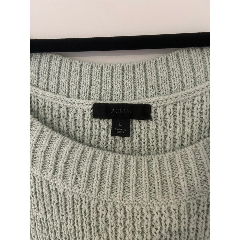 J.Crew Sweater Tank Top Sleeveless Knit EUC Mint Sage Green Cotton Blend EUC L - Picture 4 of 9